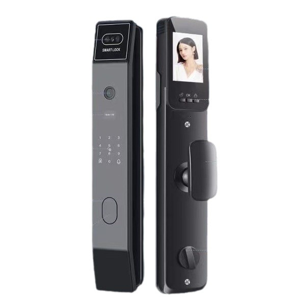 3D Face Recognition Smart Lock - Fully Automatic, with Fingerprint, Visual Doorbell & Surveillance for Home Security Doors