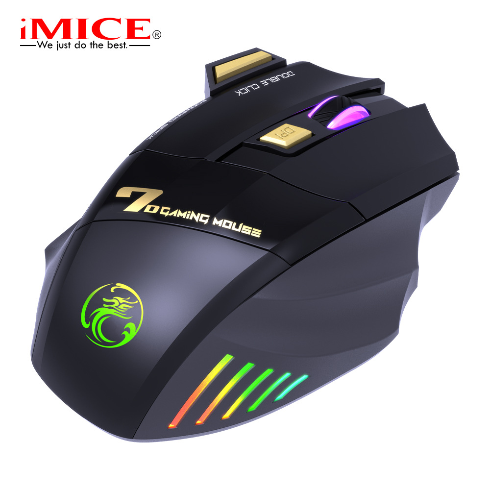 🖱️2.4G Silent Rechargeable Wireless Gaming Mouse with Vibrant RGB Breathing Lights
