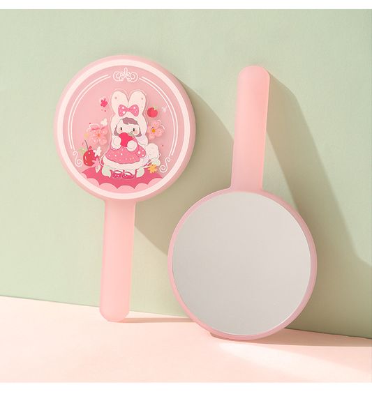 Circle Shaped Handheld Mirrors Travel Makeup Mirrors