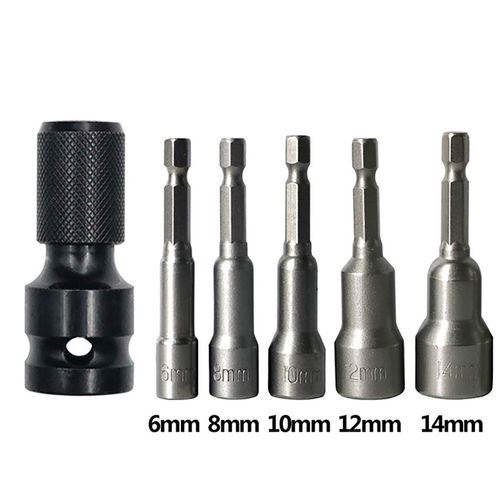 2 PCS Electric Wrench Converter | 1/2" Square Drive to 1/4" Hex Socket Adapter for Impact & Air Wrench, Quick release | Chuck adapter | Ratchet, Wrench & Impact Tool Compatible