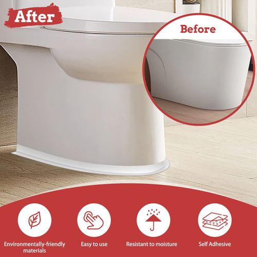 3 Rolls Caulk Tape Self Adhesive, Toilet Caulking Strip Waterproof, Sealant Tape for Bathroom, Bathtub, Toilet, Shower, Countertop, Floor Tile, Wallpaper, with Sealing Tool (1.5" x 10.5Ft)