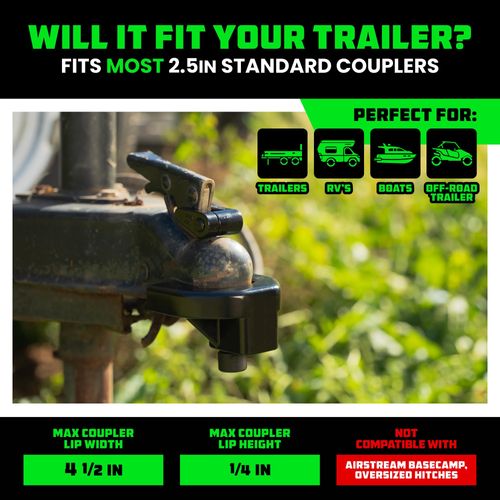 Trailer Coupler Lock Kit (2-5/16in Trailers) - Anti-Theft Steel, Heavy Duty Anti-Theft Lock for RV, Camper, Trailer, Boat & Caravan. Reinforced Solid Steel Build, Weatherproof.