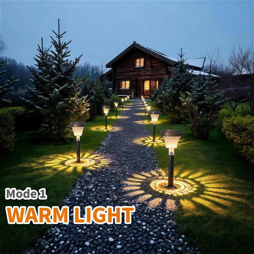 Solar Pathway RGB for Decorative Walkway, Garden, Patio, Driveway. RGB& Warm Lights,Ip67 Waterproof, 10-Hour Ultra-Long Illumination, Intelligent Night-Time Activation