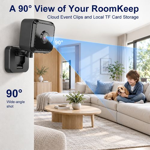 Color Night Vision Indoor or Outdoor Camera (Black), IP65 weather resistant, motion detection alerts, two-way audio