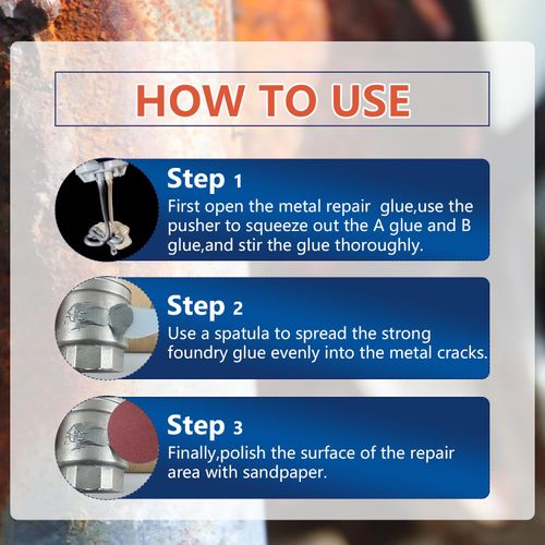 3Pcs Enhanced casting glue, Metal Repair Glue, Casting Repair Glue, High Temperature Resistant Liquid Metal Welding Filler for Metal Casting Defect, AB Glue new semi