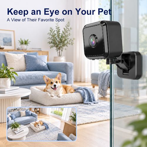 Color Night Vision Indoor or Outdoor Camera (Black), IP65 weather resistant, motion detection alerts, two-way audio