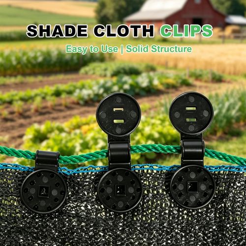100 Pack Shade Cloth Heavy Duty Lock Grip, Round Plastic Sun Shade Net Clip, Reusable Sun Shade Clips for Garden, Patio Awnings, Greenhouse Fabric, Windproof Anti Bird Netting Clamps