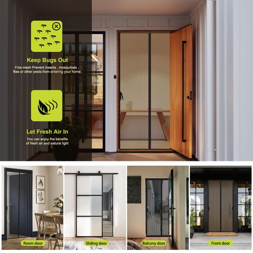 Magnetic Screen Door, Door Screen Magnetic Closure-Keeps Bugs Out Let Breeze in, Heavy Duty Mesh - Pet and Kid Friendly, Works with Front Doors, Sliding Doors Fit Door Size 36 x 82 Inch
