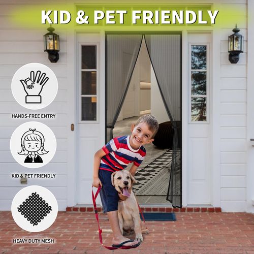 Magnetic Screen Door, Door Screen Magnetic Closure-Keeps Bugs Out Let Breeze in, Heavy Duty Mesh - Pet and Kid Friendly, Works with Front Doors, Sliding Doors Fit Door Size 36 x 82 Inch