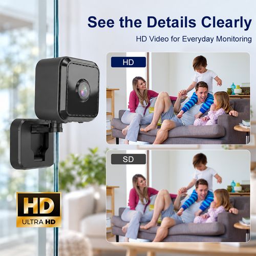 Color Night Vision Indoor or Outdoor Camera (Black), IP65 weather resistant, motion detection alerts, two-way audio
