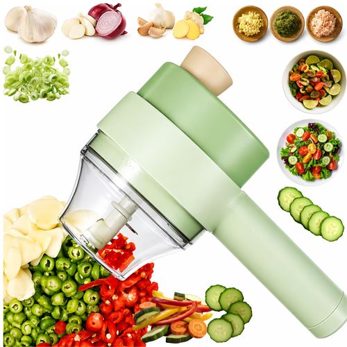 4 in 1 Electric Vegetable chopper hand held, Food Chopper, Mini Fruit Slicer,Garlic Chopper,Egg whisk and Meat Mincer,Handheld Veggie Cutter for Salad