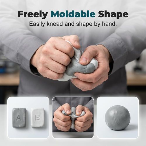 500g Steel Reinforced Epoxy Putty, Easy Operation, High Strength & Strong Adhesion, Excellent Restoration, Waterproof Heat Resistant Drillable, Permanent Repair Putty for Metal Wood Ceramic Concrete Plastic PVC Pipe Leaks Cracks Holes & Broken Parts fat