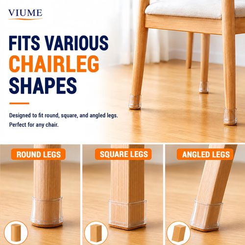 24 Pcs Chair Leg Floor Protectors for Hardwood Floors Round, Silicone Chair Leg Covers with Felt Pads, Protect Wood Tile Floors, Anti-Scratch and Reduce Noise