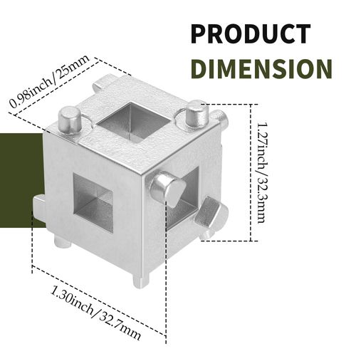 Cube Brake Caliper Compression Tool,Steel Brake Caliper Tool Car Rear Disc Brake Piston Tool,Specialized Car Accessories Brake Piston Tool Adaptor Fits 3/8" Square Driver