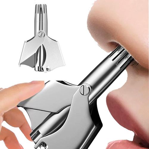 Manual Nose Hair Trimmer for Men & Women – No Battery,Nose Hair Clippers for Men & Women, Nasal Trimmer & Ear Hair Remover, Stainless Steel Eyebrow Tool, Professional Grade