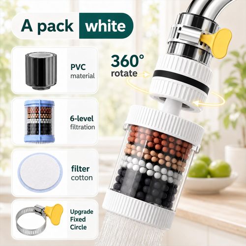 Upgrade Filtros De Agua para Tomar, Faucet Mount Filters, Activated Carbon, Tap Purifier Faucet Tap Filter Splashproof 360 Degree Rotation Water Saving Bubbler for Home Kitchen Bathroom(4PCS)