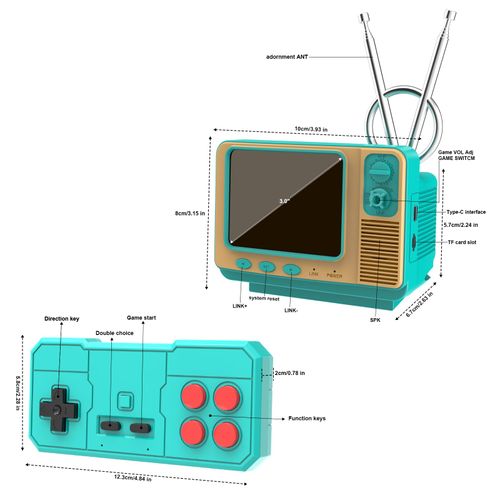 Vintage Family Game Console, 2.8" IPS Screen, Low Voltage Charging, Compact Design, With Game Cables | Game Night Gadget, Cool Unique Gift, Christmas Gift for Teen Boys