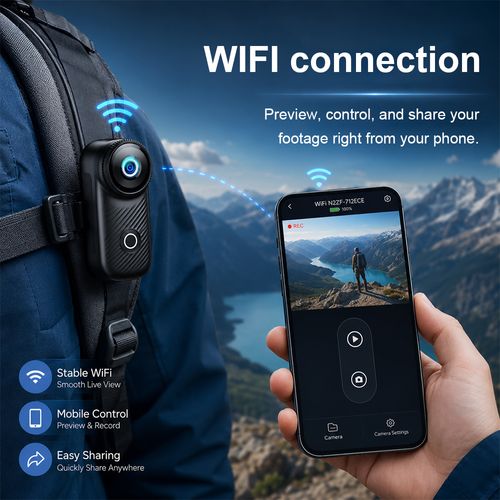 4K Thumb Action Camera, Tiny Size, Mount Anywhere, Small Body Camera, with Spring Clip, Portable Vlogging, Hands-Free POV Recording, Helmet Cam for Cycling, Motorcycle