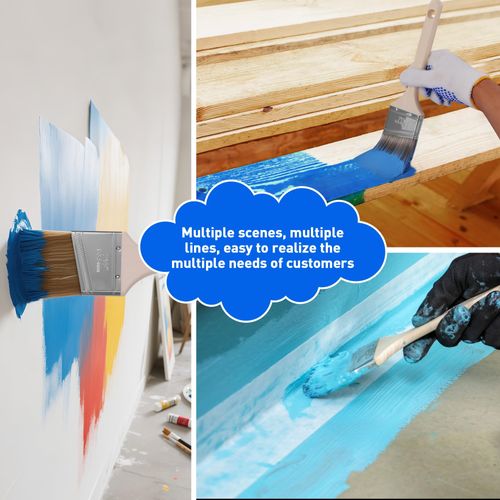 Paint Brush, 2.5IN Stain Brushes for Painting Walls House Touch-Ups,Furnitures and Fence Staining, Wooden Handle Masonry Paintbrush(6 Packs)