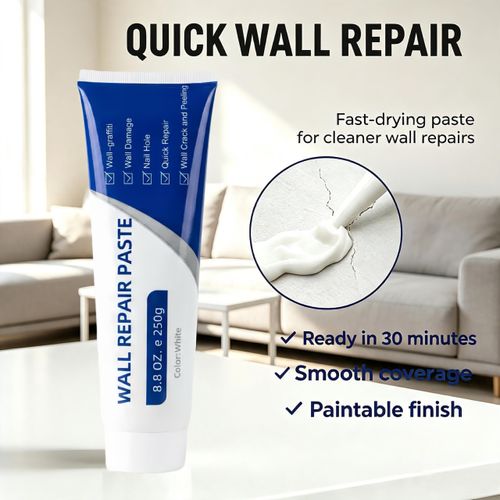 Home Drywall Patch Repair Kit - 250g Quick-Dry Mending Agent, Heavy-Duty Sealant for Concrete Repair, Instant-Grab Water-Resistant Adhesive Caulk, Self-Adhesive Fast-Fix Paste
