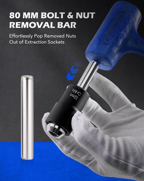 Lug Nut Remover, 5 Counts Wheel Lock Removal Kit, Drive Impact Bolt Nut Extractor for Removing Stripped, Damaged,