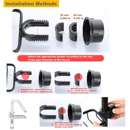 Sink Organizer Rack,Hanging Faucet Drain Rack with Drip Tray , Stainless Steel Detachable Sink Faucet Sponge Holder Over Faucet for Kitchen and Bathroom,Scrubbers, Soap,Brush