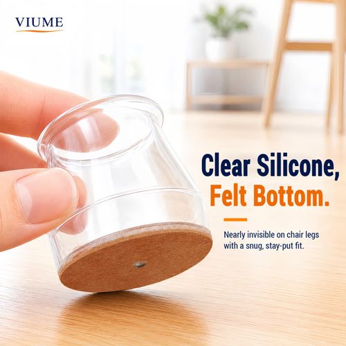 24 Pcs Chair Leg Floor Protectors for Hardwood Floors Round, Silicone Chair Leg Covers with Felt Pads, Protect Wood Tile Floors, Anti-Scratch and Reduce Noise