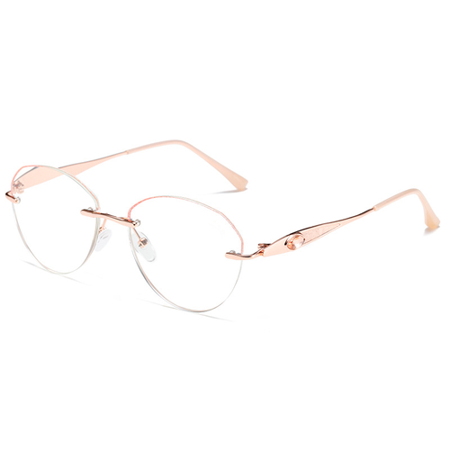 WOMEN'S FASHION RIMLESS DIAMOND CUT EDGE ANTI-BLUE LIGHT READING GLASSES