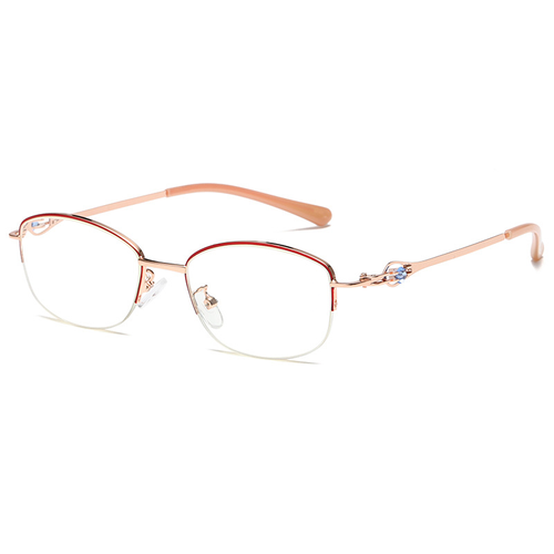 WOMEN'S FASHION DIAMOND HALF FRAME ANTI-BLUE LIGHT READING GLASSES