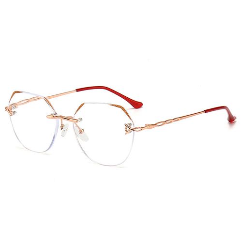 WOMEN'S FASHIONABLE HOLLOW TEMPLE ANTI-BLUE LIGHT READING GLASSES