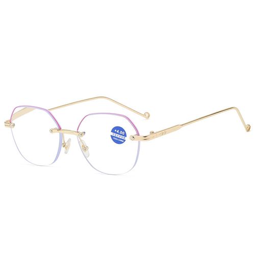 WOMEN'S FASHION DIAMOND CUTTING EDGE FRAMELESS ANTI-BLUE LIGHT READING GLASSES