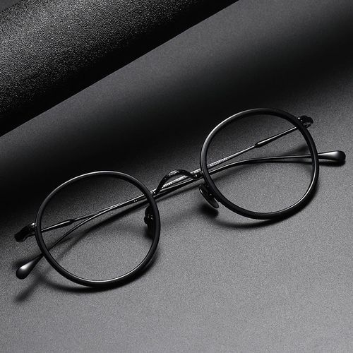 Titanium Vintage Round Eyeglasses Frames kmn139