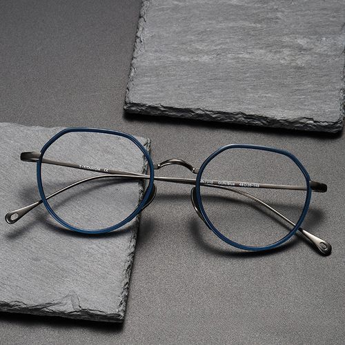 Titanium Geometric Glasses Frame  KMN7310