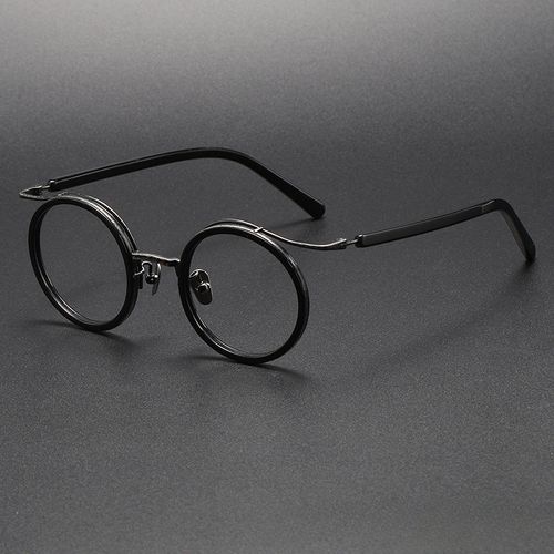 Mika Titanium Vintage Round Eyeglasses Frame