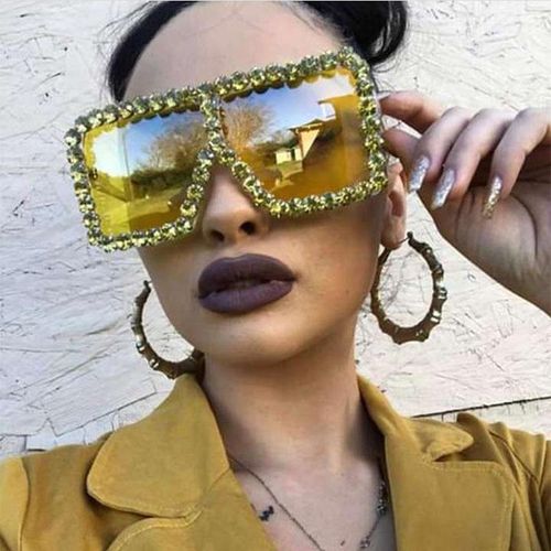 Hot Oversized Crystal Sunglasses