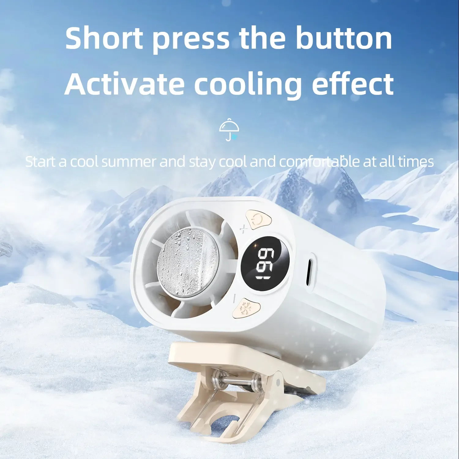 ☀️ Car Clip On Fan with LED, Adjustable Speed, USB Powered