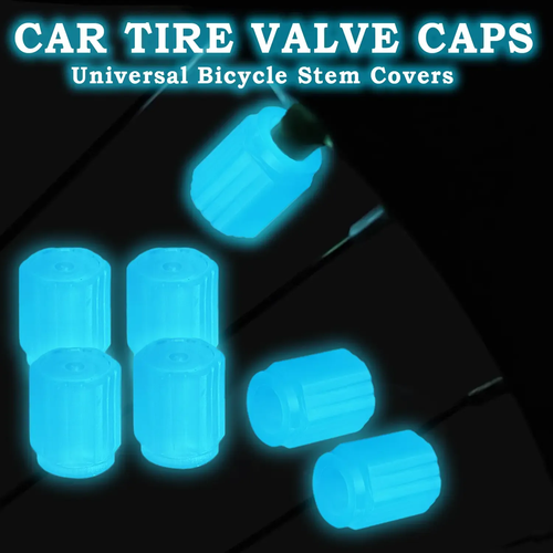 Tire Valve Cap Set, 8PCS Fluorescent Glow in The Dark Air Caps Cover, Universal Bicycle Stem Covers, Waterproof Luminous Car Tire Valve Caps, Universal Fit for Cars, SUV, Motorcycle, Bicycle, Dustproof Leak-Proof Wheel Valve Stem Caps, Night Glowing Decorative Auto Tire Accessories for Safe Driving and Stylish Look