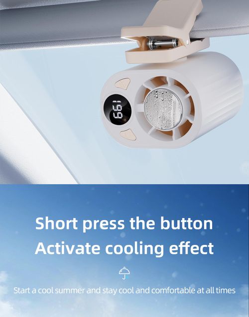 ☀️ Car Clip On Fan with LED, Adjustable Speed, USB Powered
