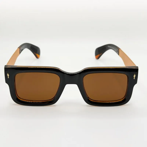 Vintage Polarized Sunglasses, Square Multicolor Frame Gold Temples UV400 Protection Shades for Kenya, Unisex Vintage Brow Bar Sunglasses, Half Rim Retro Glasses with Metal Plastic Frame, All Seasons Wear Decorative Lenses Eyewear, Retro Casual Style for Men and Women, Ideal for Daily Wear, Driving, Travel, Beach and Outdoor Activities