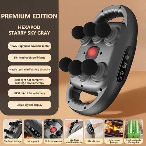 New Design Hot Sale Six-Head Fascia Gun Deep Tissue Massage Device