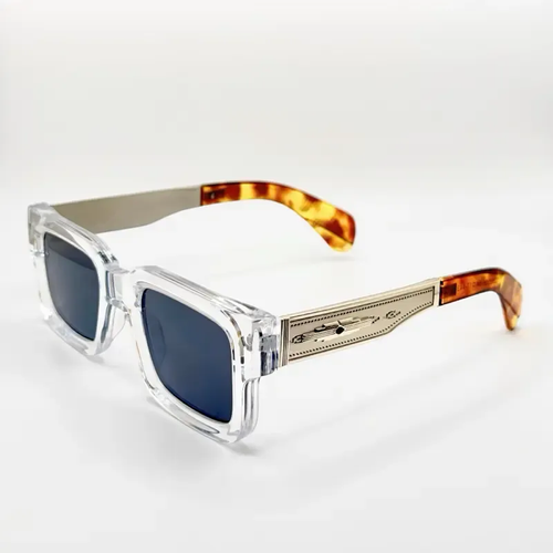 Vintage Polarized Sunglasses, Square Multicolor Frame Gold Temples UV400 Protection Shades for Kenya, Unisex Vintage Brow Bar Sunglasses, Half Rim Retro Glasses with Metal Plastic Frame, All Seasons Wear Decorative Lenses Eyewear, Retro Casual Style for Men and Women, Ideal for Daily Wear, Driving, Travel, Beach and Outdoor Activities