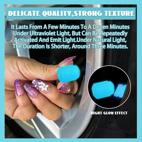 Tire Valve Cap Set, 8PCS Fluorescent Glow in The Dark Air Caps Cover, Universal Bicycle Stem Covers, Waterproof Luminous Car Tire Valve Caps, Universal Fit for Cars, SUV, Motorcycle, Bicycle, Dustproof Leak-Proof Wheel Valve Stem Caps, Night Glowing Decorative Auto Tire Accessories for Safe Driving and Stylish Look