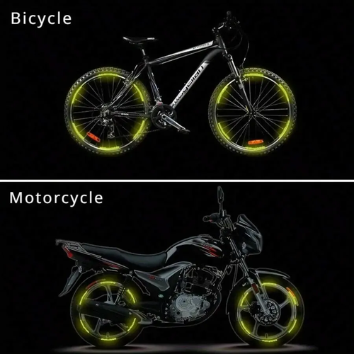 40pcs High-Visibility Reflective Wheel Stickers For Cars, Universal Car Wheel Hub Reflective Decals, Night Safety Warning Reflector Stickers, Waterproof Sunscreen Durable Reflective Strip for Car SUV Truck Motorcycle, Easy to Install Self-Adhesive Wheel Decorative Safety Accessories to Improve Night Driving Visibility