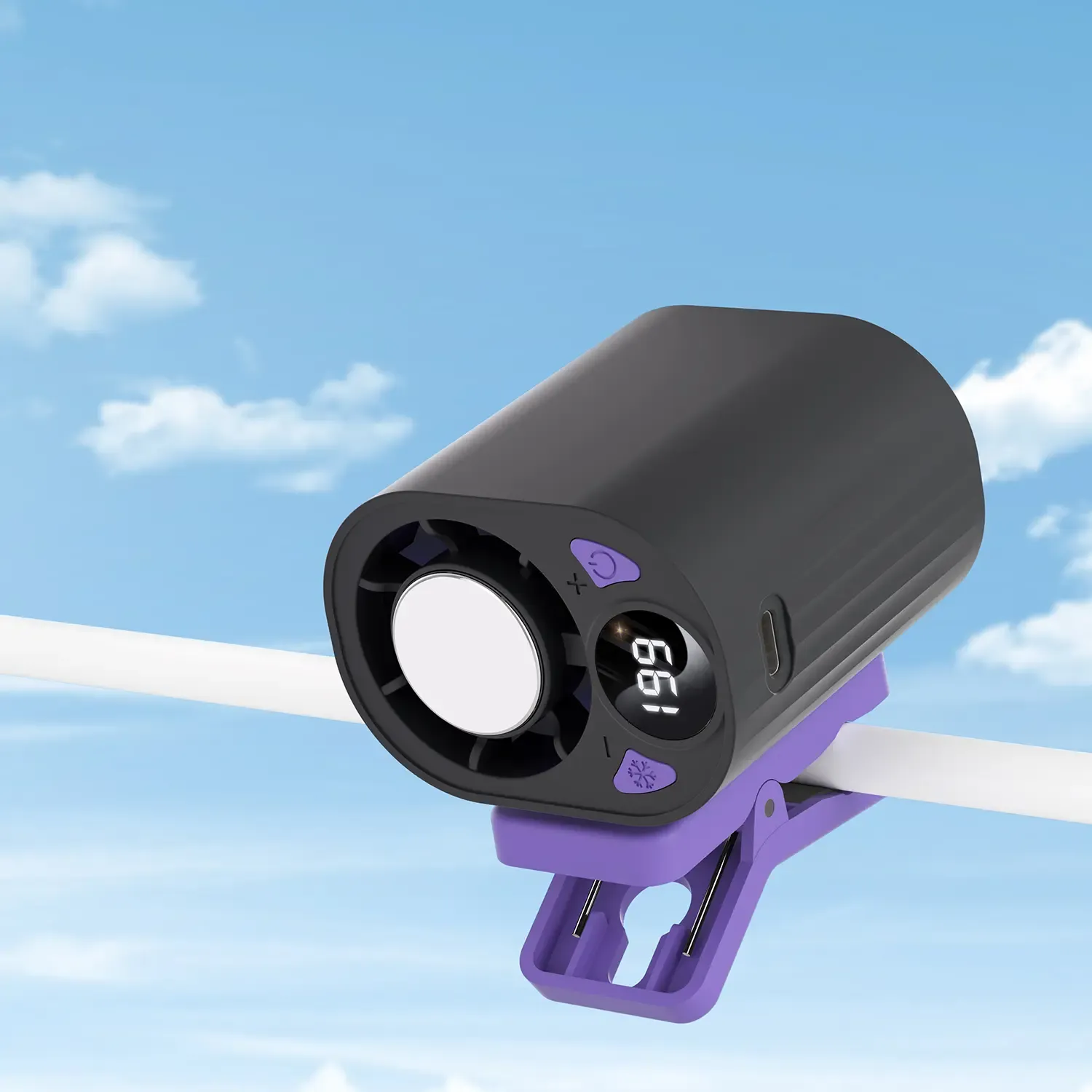 ☀️ Car Clip On Fan with LED, Adjustable Speed, USB Powered