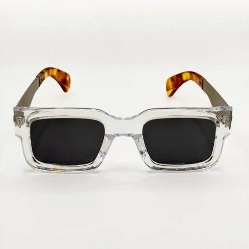 Vintage Polarized Sunglasses, Square Multicolor Frame Gold Temples UV400 Protection Shades for Kenya, Unisex Vintage Brow Bar Sunglasses, Half Rim Retro Glasses with Metal Plastic Frame, All Seasons Wear Decorative Lenses Eyewear, Retro Casual Style for Men and Women, Ideal for Daily Wear, Driving, Travel, Beach and Outdoor Activities