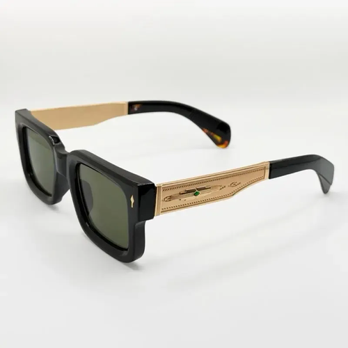 Vintage Polarized Sunglasses, Square Multicolor Frame Gold Temples UV400 Protection Shades for Kenya, Unisex Vintage Brow Bar Sunglasses, Half Rim Retro Glasses with Metal Plastic Frame, All Seasons Wear Decorative Lenses Eyewear, Retro Casual Style for Men and Women, Ideal for Daily Wear, Driving, Travel, Beach and Outdoor Activities