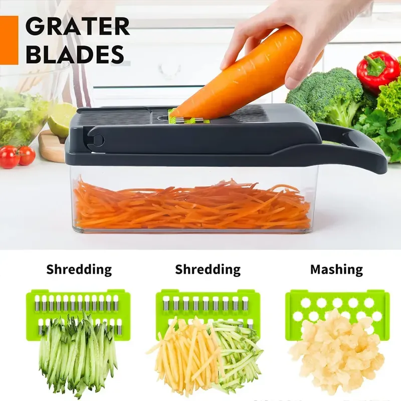 14 in 1 Multifunctional Food Chopper Vegetable Chopper Onion Slicer Fruit Carrot Veggie Dicer Cutter Shredders Vegetable Slicers