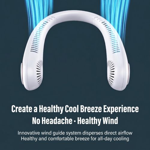 TikTok Viral Upgraded Neck Fan, 4000mAh Large Battery 5 Speed Adjustable USB Rechargeable Portable Hands Free Outdoor Lazy Fan