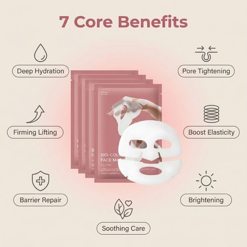 4-Pack | Korean Bio-Collagen Hydrogel Mask, Overnight Use, Lifting & Pore Minimizing, Moisturizing & Repairing Transparent Mask