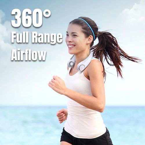TikTok Viral Upgraded Neck Fan, 4000mAh Large Battery 5 Speed Adjustable USB Rechargeable Portable Hands Free Outdoor Lazy Fan